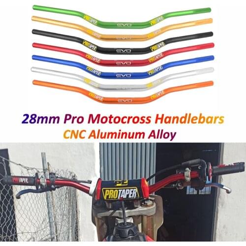 Motocross Handlebar 28mm Pro Taper Pack Handle Bars Pads Grips Pit Bike CNC Aluminum Alloy Risers Kits for Honda Yamaha Kawasaki