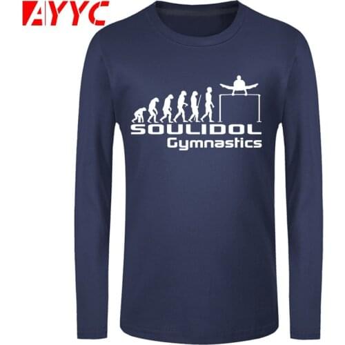 AYYC long sleeve tee 100% Cotton Custom Special Print Men Casual Short Sleeved Men Evolution Gymnastics Design Funny Tee Shirt