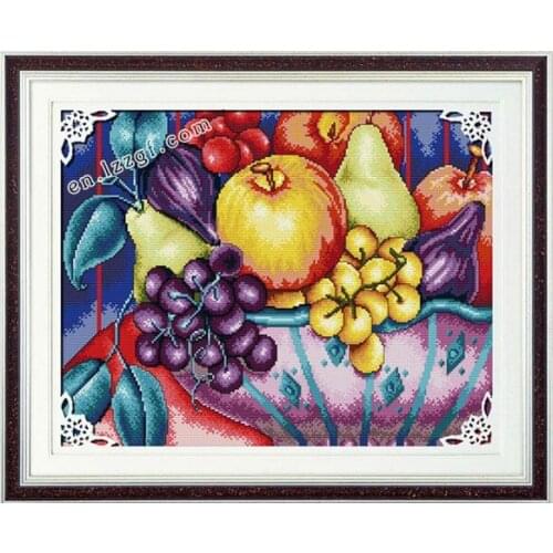 Fruit (1) cross stitch kit full stitch grape count canvas aida 18 14ct 11ct hand embroidery DIY handmade needlework supplies bag