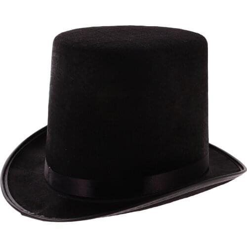 New Polyester Felt Magician Black Hat Halloween Hat Jazz Hat for Custume Wedding Carnival Day Party DIY Decor Favor Gift Access