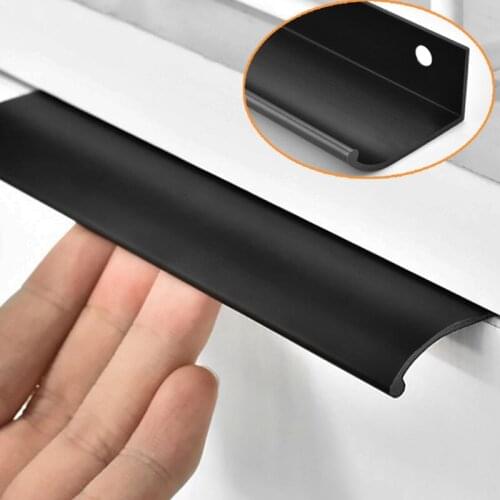 New furniture handle Armoirelong black handles Kitchen/bathroom cabinet door handle Aluminum hardware Pulls accessories