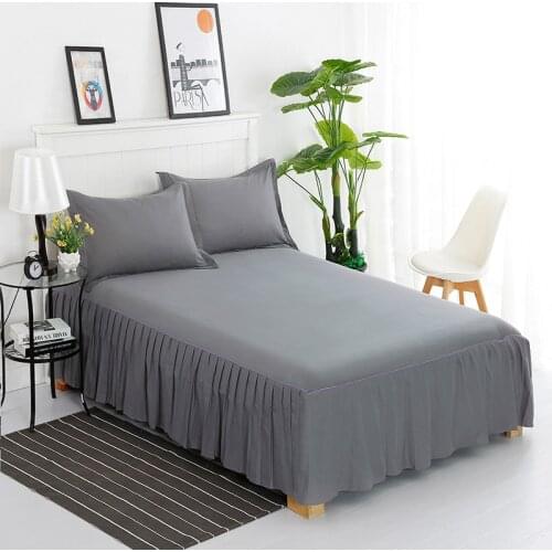 Solid Color Bed Skirt Ruffle Bedspreads For Queen King Size Elegant Cotton Bedspread Bed Sheet Skirt 150/180x200 Protector Cover