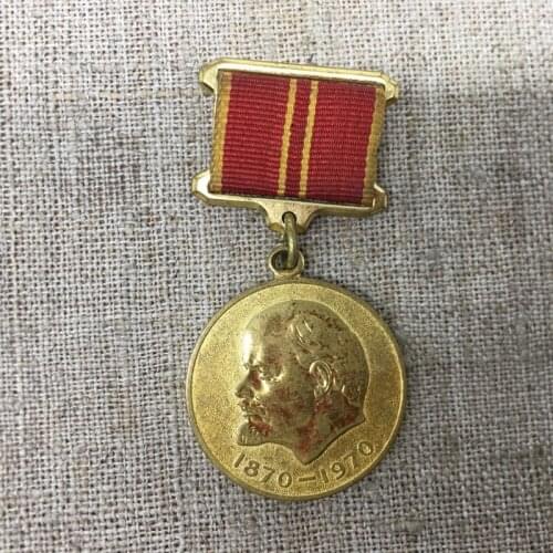 Soviet Union Lenin 100th Birthday Commemorative CCCP Medal 1970th USSR Soldier Heroic Copper Centennial Badge Pin Original