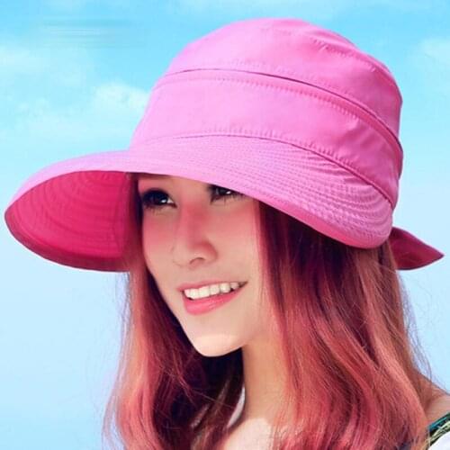 Fashion Summer Ladies Bucket Hat Korean Style Bowknot Big Visor Cap Solid Color Beach Sun Hats Fisherman Outdoor Hunting