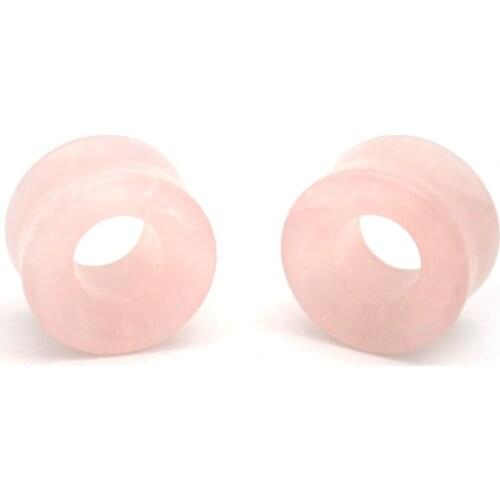 Semi Precious STONE Ear Stretcher Flesh Tunnel Saddle Plug Taper Cat Eye Stone Pink 10mm 12mm 14mm 16mm Double Flare Wholesale