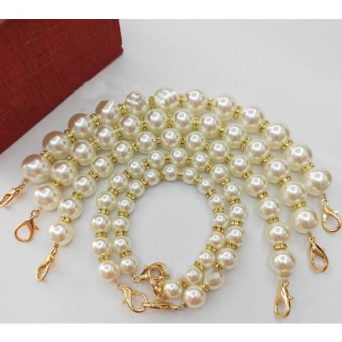 12-20cm Faux Pearl Bag Strap With Crystal Fashion Women Wrist Bag Strap Imitate Pearl Handle Wallet Belt Replacement Bag Handle