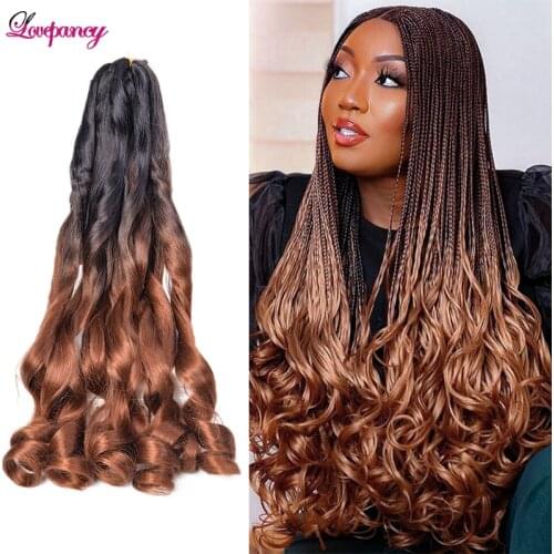Synthetic French Curly Hair 24 Inch Afro Spiral Curls Crochet Braids Hair Loose Wave Braiding Bulk Hair Extensions For Women