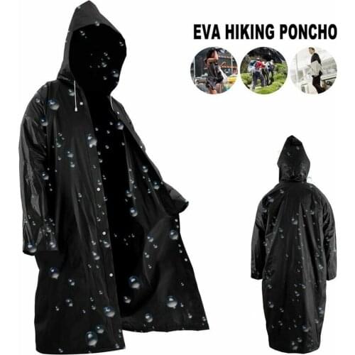 Men Women Raincoat Outdoor Rainwear EVA Cloth Hoodie Long Rain Waterproof Outdoor Hiking Travel Fishing Climbing Rain Jacket New