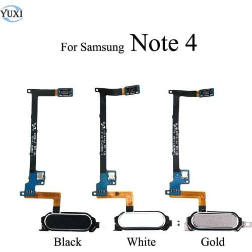 YuXi For Samsung Galaxy note 4 N910 Fingerprint Sensor Scanner Home Button Return Key Flex Cable Ribbon Black White Gold