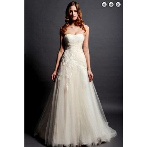 Free shipping new fashion 2016 hot bridal dress lace appliques tule brides gown long dress plus size designer wedding dresses