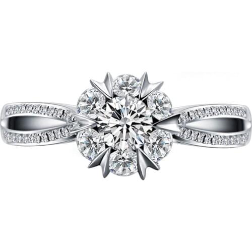 Trendy Snowflake Twisted 925 Sterling Silver Ring Women Original Design Luxury Engagement Elegant Exquisite Wedding Jewelry Gift