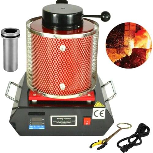 Gold Melting Furnace 1100 ℃ Digital Melting Furnace Machine Heating Capacity 1800W Casting Refining Precious Metals Gold Silver