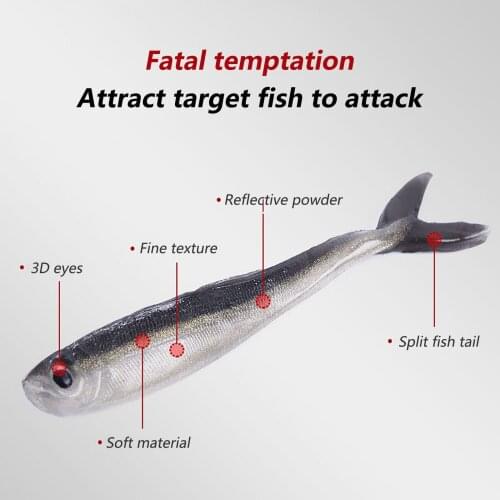 10PCS soft silicone bait brackish water bait worm fake bait bass fishing tackle 80 mm fishing bait lure bait halloween 2021