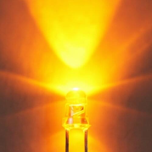 1000pcs/lot Transparent 3mm bright LED yellow light-emitting diode F3 yellow Colour Round LED