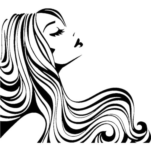 16*14.6cm Fashion Personality Creativity Classic Attractive Beautiful Girl Modeling salon Decal Sticker Car Styling