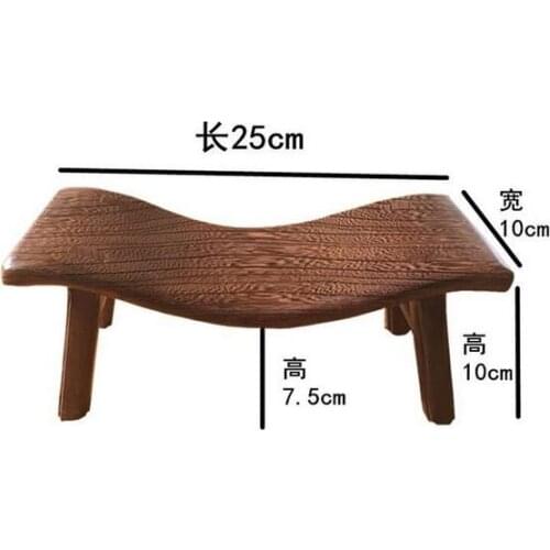 25*10*10CM Small Ebony Stool Health Care Pillow Stool Wood Cervical Massage Pillow