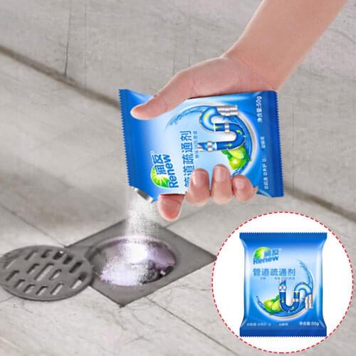 50G/Pack Powerful Sink Drain Cleaners Sticks Sewage Decontamination To Deodorant Kitchen Toilet Bathtub Sewer Cleaning Powder