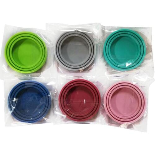 6pc/set Silicone Pet Food Can Lid Cover Sealed Feeders Food Can Lid Dog Cat Storage Top Cap Health Reusable Dog Cat Food Can Lid