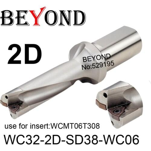 BEYOND WC 2D 38mm 38.5mm WC32-2D-SD38-WC06 SD38.5 U Drilling use Carbide Inserts WCMT WCMT06T308 Drill Bit Indexable CNC Tools