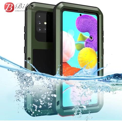 For Samsung Galaxy A51 Case LOVE MEI Shock Dirt Proof Water Resistant Metal Armor Cover Phone Case for Samsung A9611