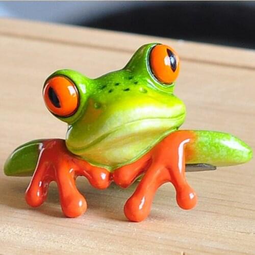 Funny 3D Craft Frog Decoration Miniatures Ornament Figurines, Garden Decor, Bonsai, Shelf, Desk, Car Dashboard, Computer