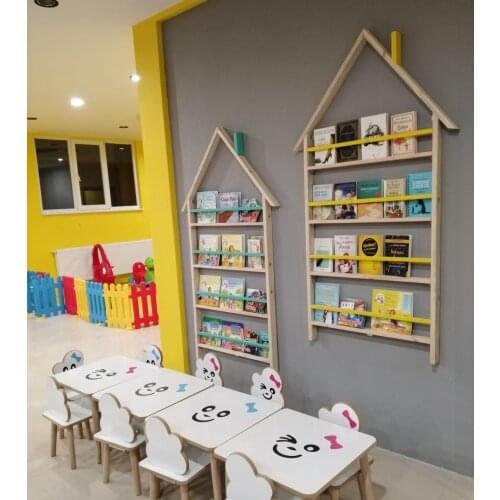 Montessori Roofed Wood Bookcase Montessori Wooden Bookcase With Roof