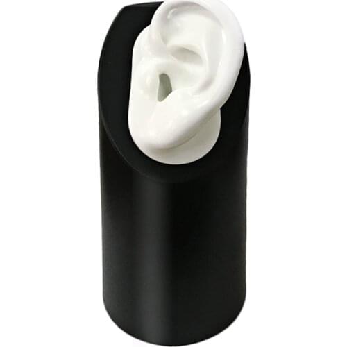 Hearing Aid Display with Silicone Ear Model for Hearing Aids IEMs Jewelry Exhibition Demonstration