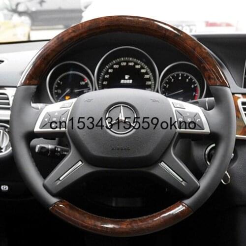 For Benz M R GL ML350 ML400 R320 Hand Stitched Car Steering Wheel Cover Imitation Peach Grain Leather Interior