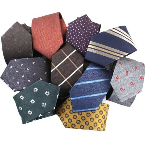 Super Soft Imitation Silk Polyester Necktie For Men Business Meeting Gravatas Mens Formal 7cm Slim Fashion Paisley Printing Tie