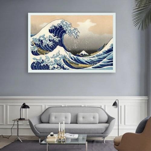 Painting by numbers art paint by number Float world draw Ukiyoe Mount Fuji, Japan Big fish house DIY Modern Wall Art C