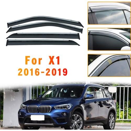 Window Sun Rain Visor Weather Shield Deflector Guard For BMW X1 2016-2019 Car Styling Auto Accessories 4pcs ABS Plastic Awnings