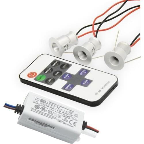 IP65 Indoor Mini LED Spotlight Small Embedded Downlight 12V 1W with EU US Plug Kitchen Dining Stair Party Christmas Lighting