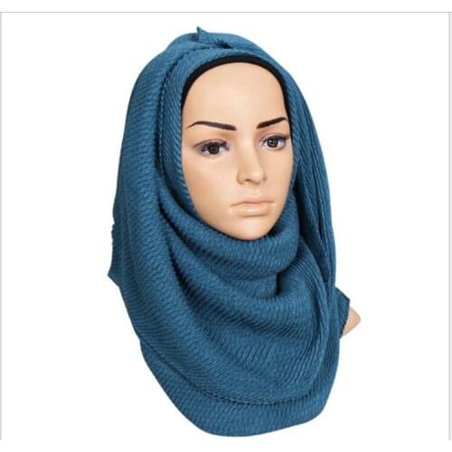 Fashion Cotton Wrinkled Scarves Malaysia Arab Isamic Muslim Hijabs Long Shawl And Wrap Women Turban Headscarf Pashmina 80*180cm