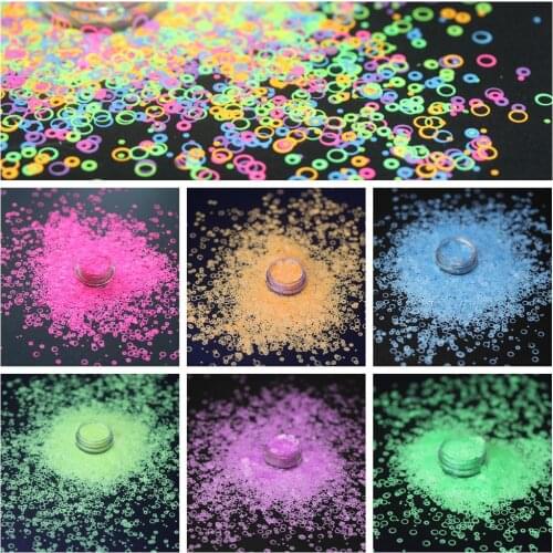 Neon Rainbow Round Circle Sequins Nail Glitter Mix Size Holographic Paillette Nail Art Flakes Slice Decals Accessories