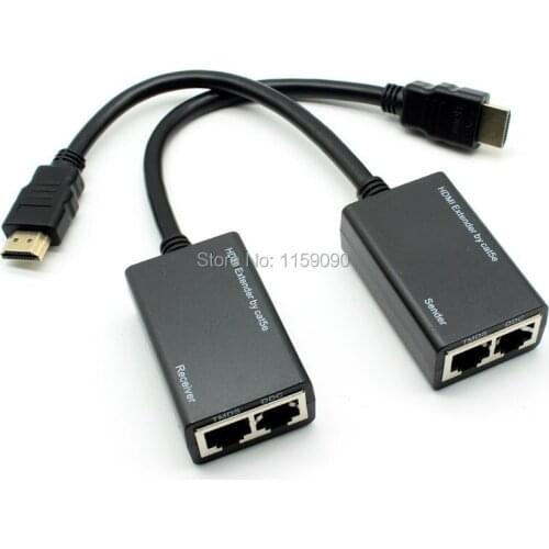 One pair UTP LAN Ethernet Extender Repeater HDMI Over RJ45 CAT-5e CAT-6 cable 1080P HDTV to 30 meters