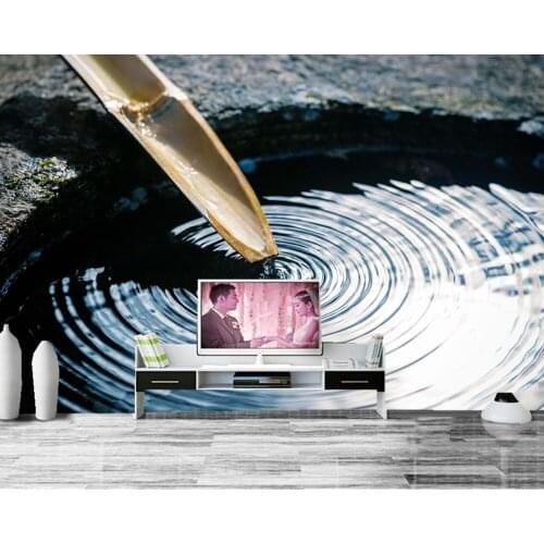 Papel de parede Water Bambusoideae Circles Nature photo wallpaper,living room tv sofa wall bedroom restaurant 3d mural