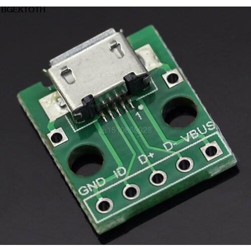 1pc HOT Female MICRO USB To Dip 5-Pin Pinboard Type B Plug Adapter Plate Weld Head