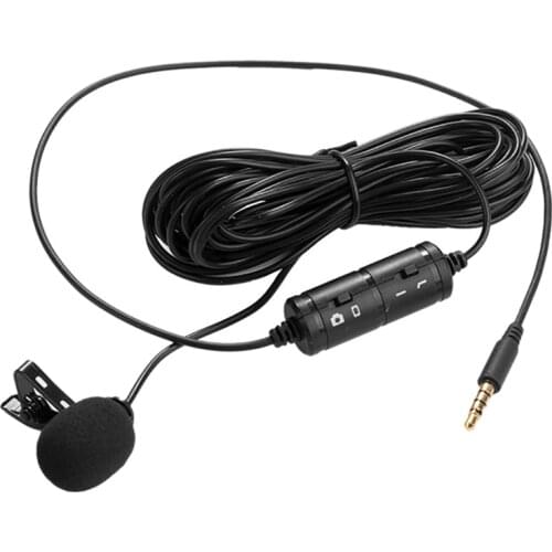 Lavalier Microphone Condenser Microphone with Windshield 3.5mm Jack for Recording Interviews Podcasts Voice Dictation