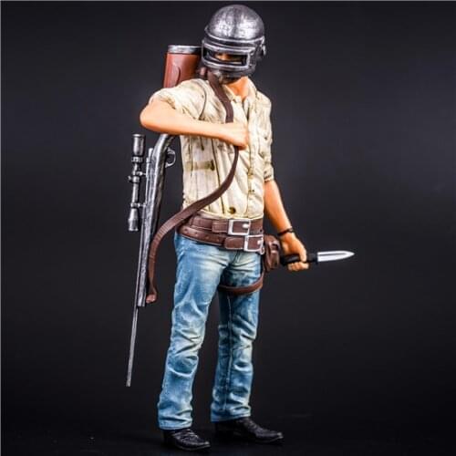 PUBG Game Playerunknowns Battlegrounds New Male with Gun PVC Figure Model Dolls Collection Toys for Gifts 26cm
