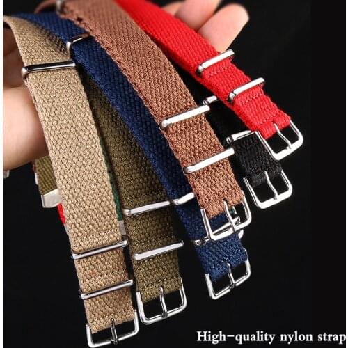 High quality NATO nylon strap 20mm 22mm Seatbelt Watch Band Nylon Nato Strap For Role S-eiko Military Replacement Watch