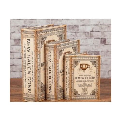 USA Retro study bookcase decoration book storage boxes placed pieces American storage display props creative home English series