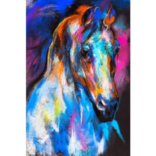 Animals horse 5D Full Square round Diamond Painting cross stitch kits art Scenic 3D for Living Room Decoration