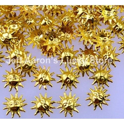 100PCS Beauty 3D Metal Nail Art Decoration Accessories Nail Styling Tools Gold Silver Sun Design Summer Style