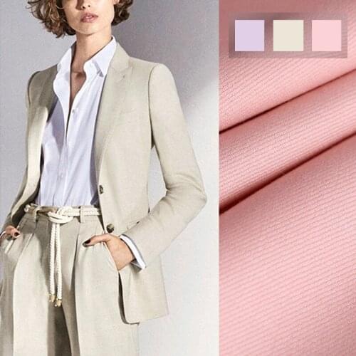 150CM Wide 325G/M Weight Purple Pink Solid Color 92% Wool & 8% Silk Fabric for Autumn Spring Dress Coat Jacket Suit E783