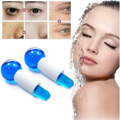 2pcs/set Large Beauty Ice Hockey Energy Beauty Crystal Globes Tools Cooling For Face Massage Ball Wave Water Ice Eye K9I1
