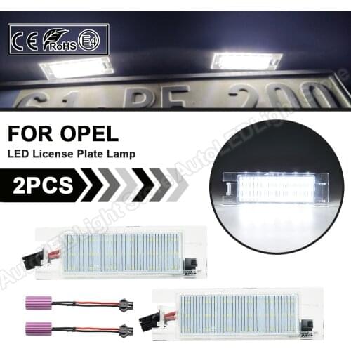 2PCS LED License Number Plate Light Lamps For Opel Adam Corsa C+D+E Astra H+J+K Insignia Zafira B Chevy Malibu Camaro Volt Cruze