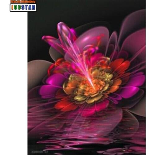 5D DIY Diamond Painting Colors fluorescent flower full Square/Round Diamond embroidery flower Kits Pictures of crystals home deo