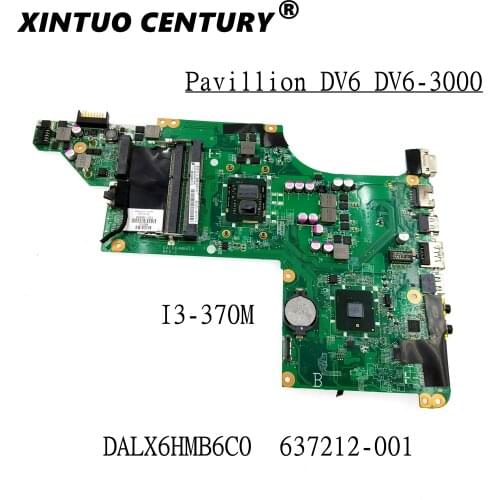637212-001 637212-501 For HP Pavillion DV6 DV6-3000 Laptop motherboard Mainboard DALX6HMB6C0 637212-001 I3-370M DDR3