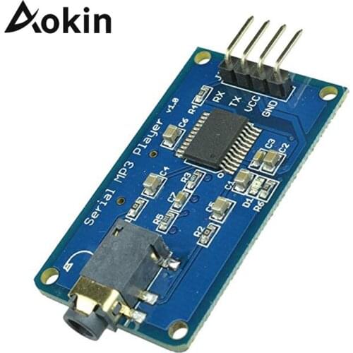 Aokin YX5300 UART TTL Serial MP3 Music Player Module Support MP3/WAV Micro SD/SDHC Card For Arduino/AVR/ARM 3.2-5.2V DC
