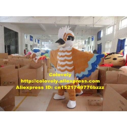 White Orange Hummingbird Trochilus Throstle Wood Thrush Bird Mascot Costume Long Black Eyelash Sharp Mouth No.7201
